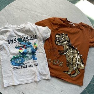 Two sequined “flip” shirts H&M kids